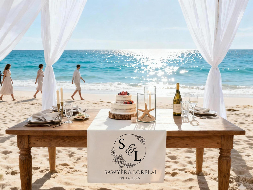 Custom Wedding Initial Table Banners Gifts Wedding Decor, Personalized Name Wedding Party Banners Anniversary Gifts, Sweetheart Table Decors