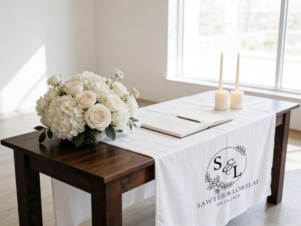 Custom Wedding Initial Table Banners Gifts Wedding Decor, Personalized Name Wedding Party Banners Anniversary Gifts, Sweetheart Table Decors