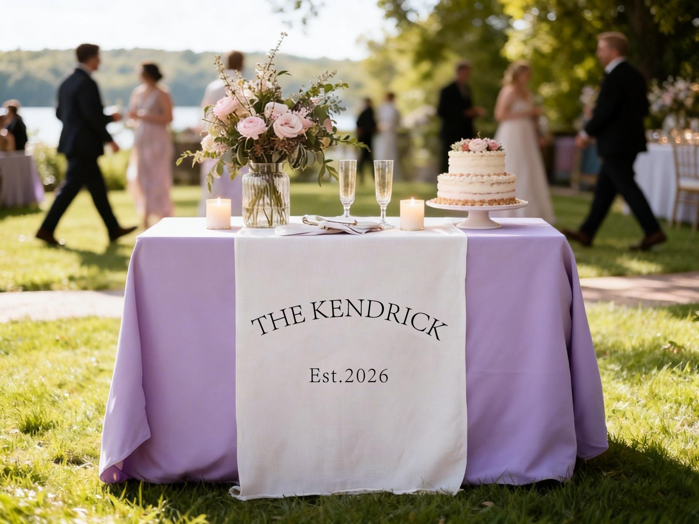Custom Linen Family Name Wedding Banner Wedding Reception Gift, Personalized Last Name Sign Wedding Decor, Linen Table Runer Gifts for Lover