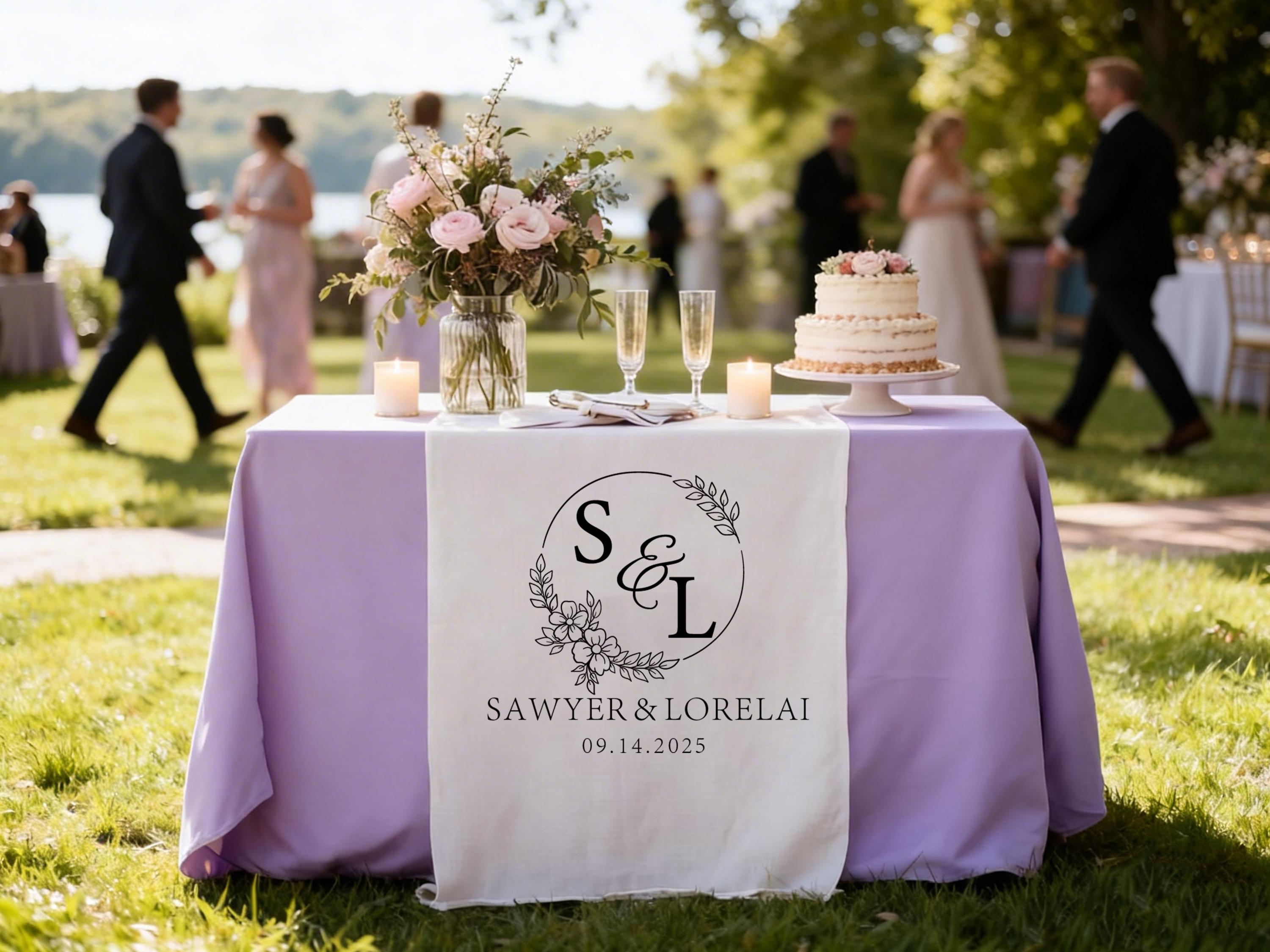 Custom Wedding Initial Table Banners Wedding Decor, Personalized Name Party Banners Wedding Keepsake, Bridal Showers Sweetheart Table Decors