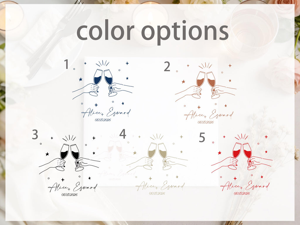 Custom Cocktail Wedding Napkins Engagement Decor, Personalized Cocktail Napkins with Text Anniversary Gifts, Name Napkins Wedding Surprises