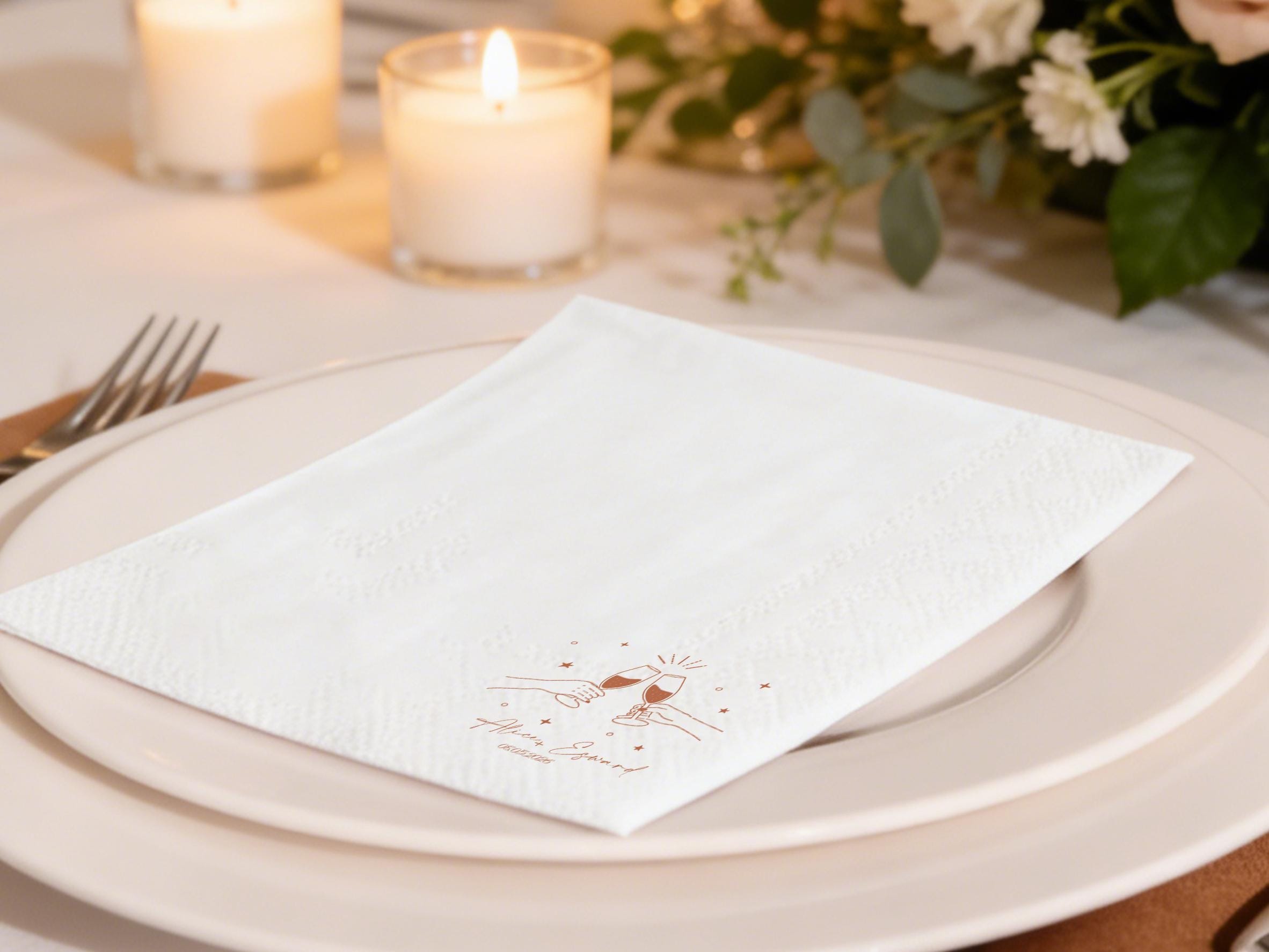 Personalized Wedding Party Cocktail Napkins with Text Gift for Bride, Custom Name Napkins Wedding Keepsake, Soft Cocktail Napkin Wedding Art